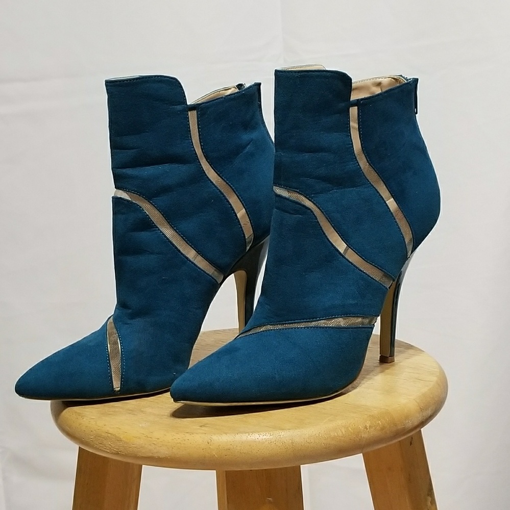 Teal ankle boots